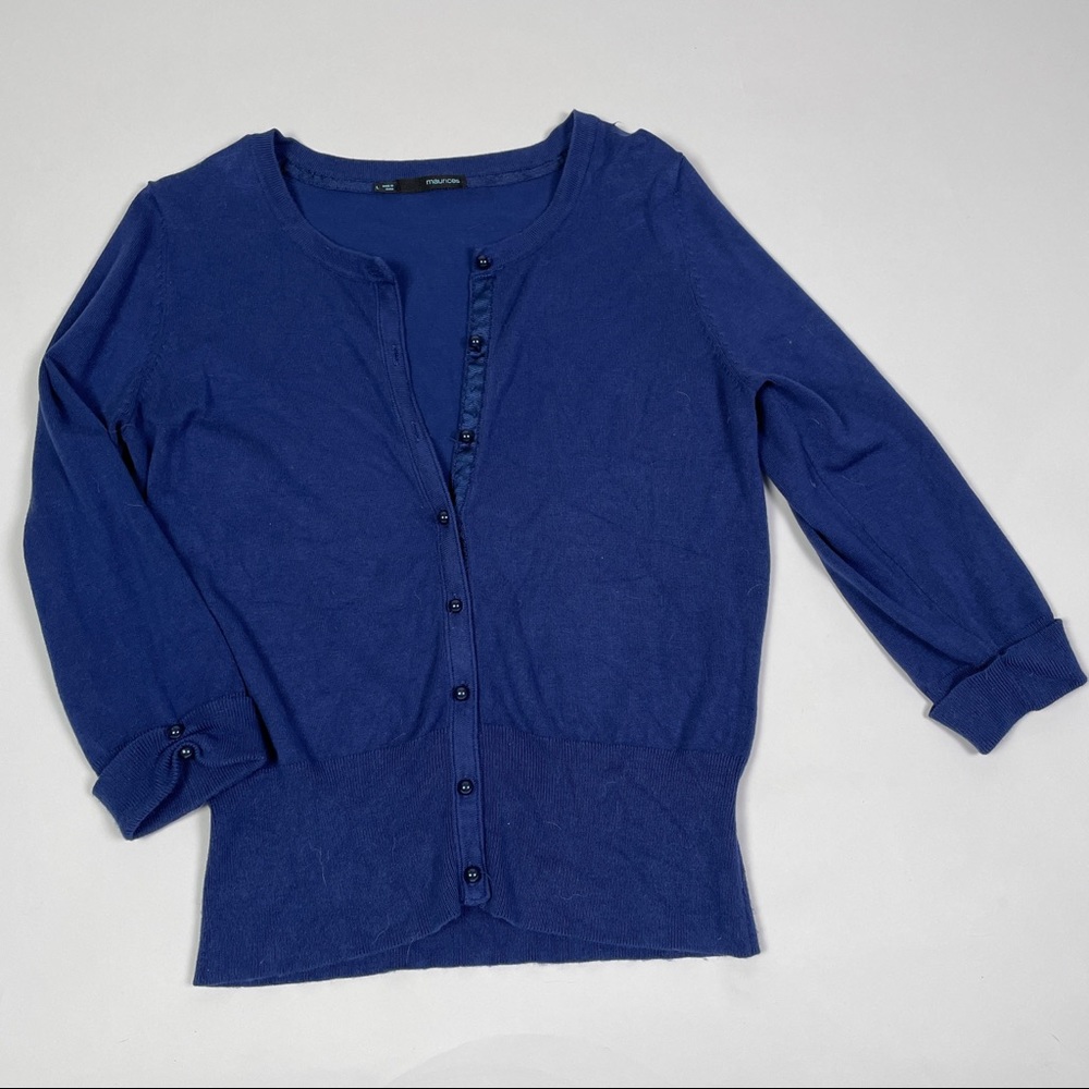 Navy Button Up Cardigan